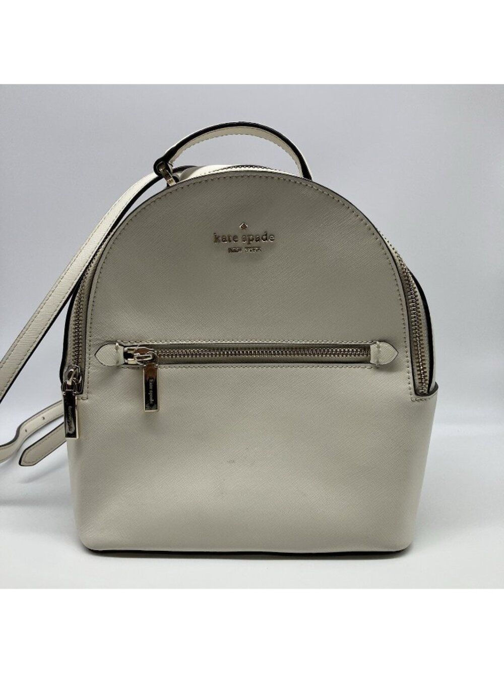 Kate Spade New York Cream Leather Mini Backpack Bag Purse 9x8x4 - S1